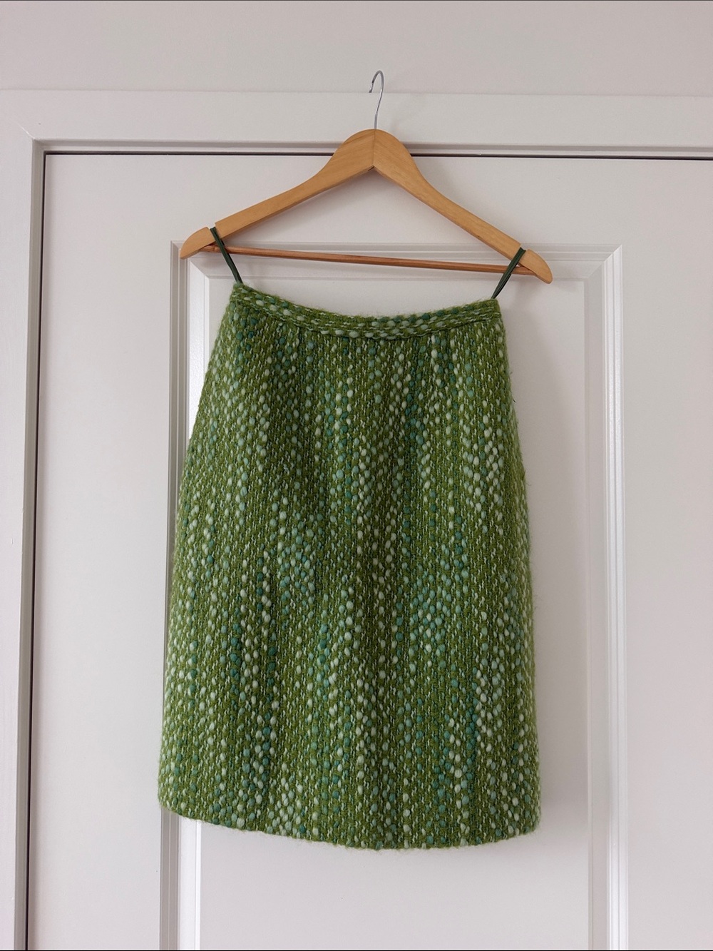 Vintage made in Italy Green Knit A-Line Skirt